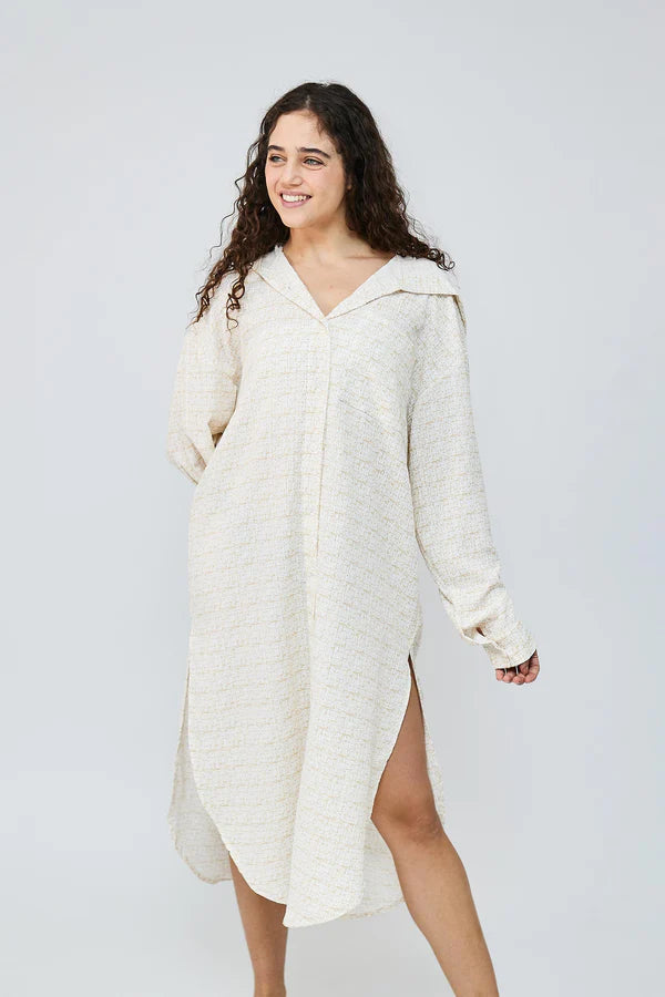 Sandy Breeze Hooded Shirt Dress